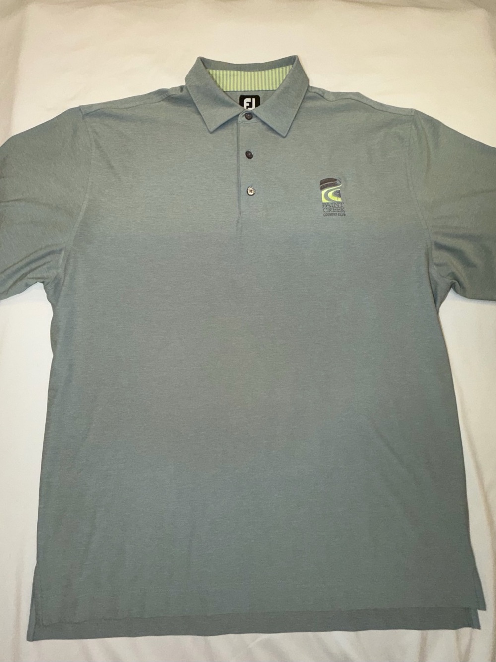 FootJoy Light Gray/Green Polo/Golf shirt with Lime Accent